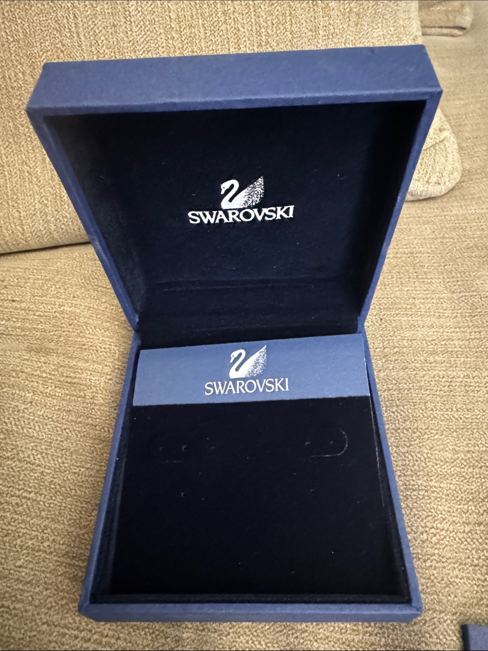 Swarovski Navy Blue Box with Silver Logo